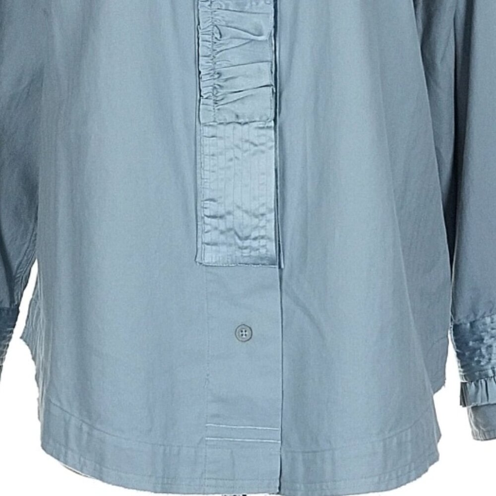 NWT We The Free Night Moves Shirt Blouse Boho Ruffle Blue $148 - Picture 13 of 15